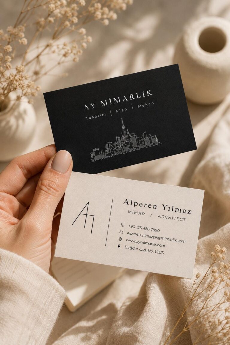 Minimalist Architect Business Card Template | Modern Luxury Branding (Digital Download)