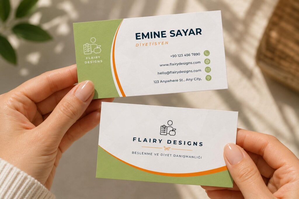 Dietitian Business Card Template, Nutritionist Canva Card, Health Coach Branding (Digital Download)